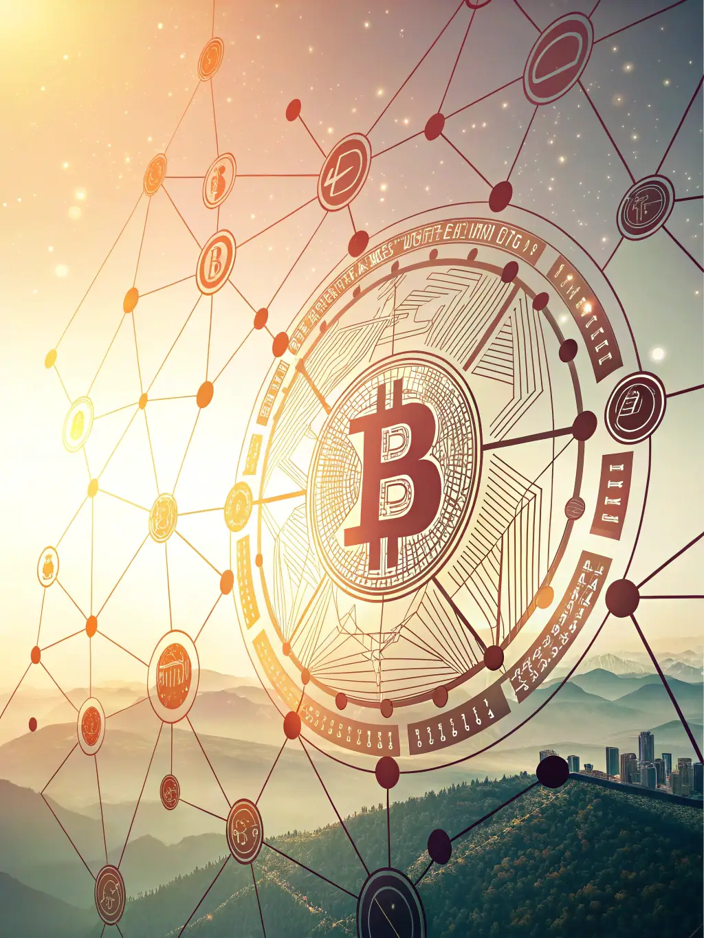 A visual representation of the BDC coin being pegged to major cryptocurrencies like Bitcoin and Ethereum, showcasing its stability.